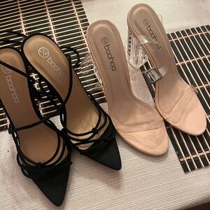 Boohoo Heels Black & Clear Size 7/40
